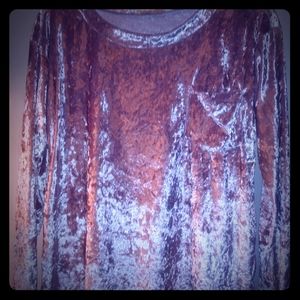 Crushed velvet rose gold blouse